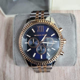 Buy Shop Michael Kors Lexington Blue Dial Two Tone Steel Strap Watch for Men - MK8412 USA Online