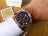Buy Shop Michael Kors Lexington Blue Dial Two Tone Steel Strap Watch for Men - MK8412 USA Online
