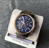 Buy Shop Michael Kors Lexington Blue Dial Two Tone Steel Strap Watch for Men - MK8412 USA Online