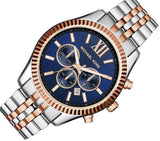 Buy Shop Michael Kors Lexington Blue Dial Two Tone Steel Strap Watch for Men - MK8412 USA Online