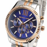 Buy Shop Michael Kors Lexington Blue Dial Two Tone Steel Strap Watch for Men - MK8412 USA Online