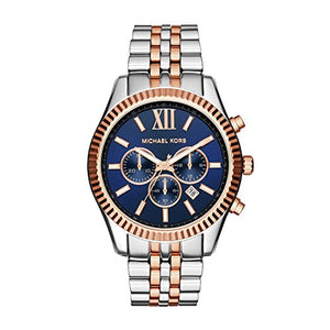 Buy Shop Michael Kors Lexington Blue Dial Two Tone Steel Strap Watch for Men - MK8412 USA Online