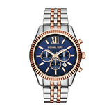 Buy Shop Michael Kors Lexington Blue Dial Two Tone Steel Strap Watch for Men - MK8412 USA Online
