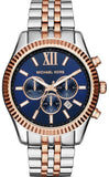 Buy Shop Michael Kors Lexington Blue Dial Two Tone Steel Strap Watch for Men - MK8412 USA Online
