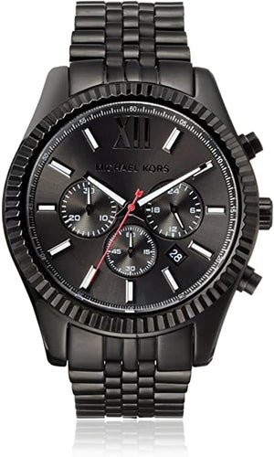 Buy Shop Michael Kors Lexington Chronograph Black Dial Black Steel Strap Watch for Men - MK8320 USA Online