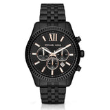 Buy Shop Michael Kors Lexington Chronograph Black Dial Black Steel Strap Watch For Men - MK8467 USA Online