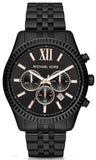 Buy Shop Michael Kors Lexington Chronograph Black Dial Black Steel Strap Watch For Men - MK8467 USA Online