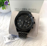 Buy Shop Michael Kors Lexington Chronograph Black Dial Black Steel Strap Watch For Men - MK8591 USA Online