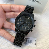 Buy Shop Michael Kors Lexington Chronograph Black Dial Black Steel Strap Watch For Men - MK8591 USA Online