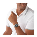 Buy Shop Michael Kors Lexington Chronograph Black Dial Black Steel Strap Watch For Men - MK8602 USA Online