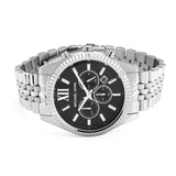 Buy Shop Michael Kors Lexington Chronograph Black Dial Black Steel Strap Watch For Men - MK8602 USA Online