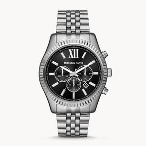 Buy Shop Michael Kors Lexington Chronograph Black Dial Black Steel Strap Watch For Men - MK8602 USA Online