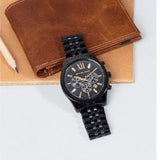 Buy Shop Michael Kors Lexington Chronograph Black Dial Black Steel Strap Watch for Men - MK8603 USA Online