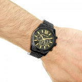 Buy Shop Michael Kors Lexington Chronograph Black Dial Black Steel Strap Watch for Men - MK8603 USA Online