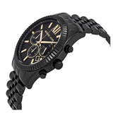 Buy Shop Michael Kors Lexington Chronograph Black Dial Black Steel Strap Watch for Men - MK8603 USA Online