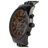 Buy Shop Michael Kors Lexington Chronograph Black Dial Black Steel Strap Watch for Men - MK8603 USA Online