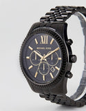 Buy Shop Michael Kors Lexington Chronograph Black Dial Black Steel Strap Watch for Men - MK8603 USA Online