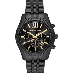 Buy Shop Michael Kors Lexington Chronograph Black Dial Black Steel Strap Watch for Men - MK8603 USA Online