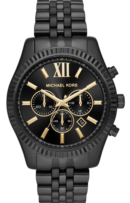 Buy Shop Michael Kors Lexington Chronograph Black Dial Black Steel Strap Watch for Men - MK8603 USA Online