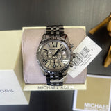 Buy Shop Michael Kors Lexington Chronograph Black Dial Black Steel Strap Watch For Women - MK5709 USA Online