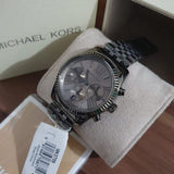 Buy Shop Michael Kors Lexington Chronograph Black Dial Black Steel Strap Watch For Women - MK5709 USA Online