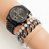 Buy Shop Michael Kors Lexington Chronograph Black Dial Black Steel Strap Watch For Women - MK5709 USA Online