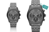 Buy Shop Michael Kors Lexington Chronograph Black Dial Black Steel Strap Watch For Women - MK5709 USA Online