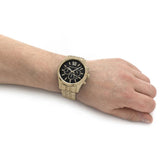 Buy Shop Michael Kors Lexington Chronograph Black Dial Gold Steel Strap Watch for Men - MK8286 USA Online
