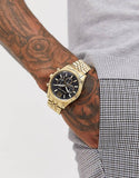 Buy Shop Michael Kors Lexington Chronograph Black Dial Gold Steel Strap Watch for Men - MK8286 USA Online