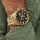 Buy Shop Michael Kors Lexington Chronograph Black Dial Gold Steel Strap Watch for Men - MK8286 USA Online