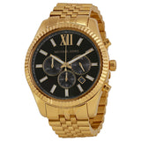 Buy Shop Michael Kors Lexington Chronograph Black Dial Gold Steel Strap Watch for Men - MK8286 USA Online