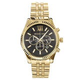Buy Shop Michael Kors Lexington Chronograph Black Dial Gold Steel Strap Watch for Men - MK8286 USA Online
