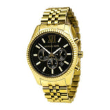 Buy Shop Michael Kors Lexington Chronograph Black Dial Gold Steel Strap Watch for Men - MK8286 USA Online