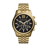 Buy Shop Michael Kors Lexington Chronograph Black Dial Gold Steel Strap Watch for Men - MK8286 USA Online