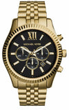 Buy Shop Michael Kors Lexington Chronograph Black Dial Gold Steel Strap Watch for Men - MK8286 USA Online