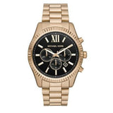 Buy Shop Michael Kors Lexington Chronograph Black Dial Gold Steel Strap Watch for Men - MK9155 USA Online
