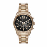 Buy Shop Michael Kors Lexington Chronograph Black Dial Gold Steel Strap Watch for Men - MK9155 USA Online