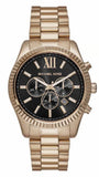 Buy Shop Michael Kors Lexington Chronograph Black Dial Gold Steel Strap Watch for Men - MK9155 USA Online