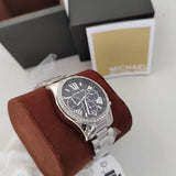 Buy Shop Michael Kors Lexington Chronograph Black Dial Silver Steel Strap Watch For Women - MK7277 USA Online