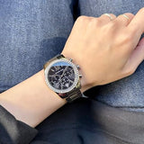 Buy Shop Michael Kors Lexington Chronograph Black Dial Silver Steel Strap Watch For Women - MK7277 USA Online