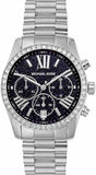 Buy Shop Michael Kors Lexington Chronograph Black Dial Silver Steel Strap Watch For Women - MK7277 USA Online