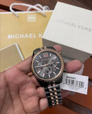 Buy Shop Michael Kors Lexington Chronograph Black Dial Two Tone Steel Strap Watch for Men - MK8561 USA Online