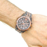 Buy Shop Michael Kors Lexington Chronograph Black Dial Two Tone Steel Strap Watch for Men - MK8561 USA Online