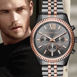 Buy Shop Michael Kors Lexington Chronograph Black Dial Two Tone Steel Strap Watch for Men - MK8561 USA Online
