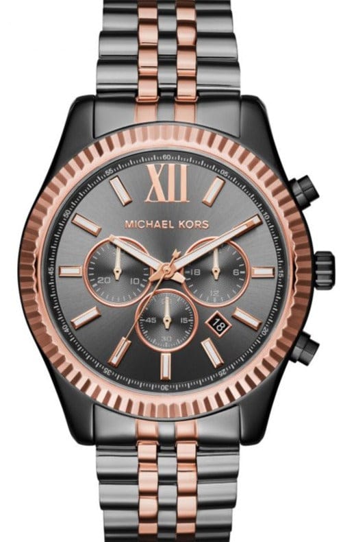 Buy Shop Michael Kors Lexington Chronograph Black Dial Two Tone Steel Strap Watch for Men - MK8561 USA Online
