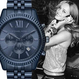 Buy Shop Michael Kors Lexington Chronograph Blue Dial Blue Steel Strap Watch for Men - MK8480 USA Online