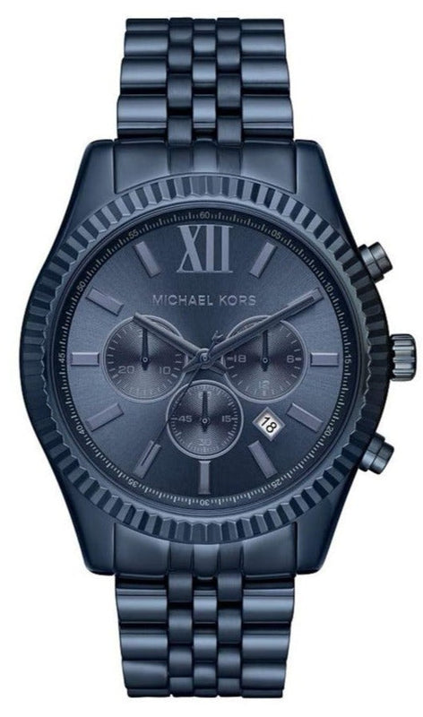 Buy Shop Michael Kors Lexington Chronograph Blue Dial Blue Steel Strap Watch for Men - MK8480 USA Online