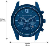 Buy Shop Michael Kors Lexington Chronograph Blue Dial Blue Steel Strap Watch For Men - MK8791 USA Online