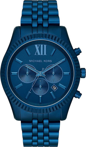 Buy Shop Michael Kors Lexington Chronograph Blue Dial Blue Steel Strap Watch For Men - MK8791 USA Online