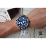 Buy Shop Michael Kors Lexington Chronograph Blue Dial Brown Leather Strap Watch For Men - MK8537 USA Online